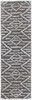 8' Gray And Ivory Geometric Power Loom Stain Resistant Runner Rug