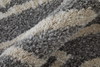 8' Gray And Ivory Geometric Power Loom Stain Resistant Runner Rug