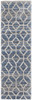 8' Blue And Ivory Geometric Power Loom Stain Resistant Runner Rug