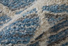 8' Blue And Ivory Geometric Power Loom Stain Resistant Runner Rug