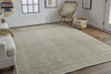 5' X 8' Green And Tan Hand Woven Area Rug