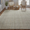 12' X 15' Green And Tan Hand Woven Area Rug