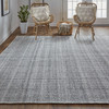 5' X 8' Gray And Ivory Hand Woven Area Rug