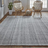 9' X 12' Gray And Ivory Hand Woven Area Rug