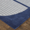 12' X 15' Blue And Silver Wool Geometric Tufted Handmade Area Rug