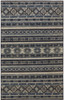 10' X 13' Blue Tan And Black Geometric Power Loom Distressed Stain Resistant Area Rug