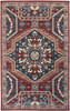 7' X 10' Red Gray And Tan Abstract Power Loom Distressed Stain Resistant Area Rug