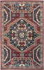 10' X 13' Red Gray And Tan Abstract Power Loom Distressed Stain Resistant Area Rug