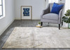 12' X 15' Tan Ivory And Brown Abstract Area Rug