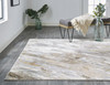 10' X 14' Ivory Tan And Brown Abstract Area Rug