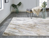 12' X 15' Ivory Tan And Brown Abstract Area Rug