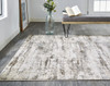 5' X 8' Ivory And Brown Abstract Area Rug