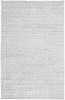 4' X 6' White And Silver Striped Hand Woven Area Rug