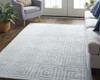 4' X 6' White And Silver Striped Hand Woven Area Rug