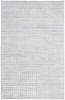 9' X 12' White And Silver Striped Hand Woven Area Rug