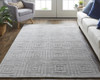 4' X 6' Gray And Silver Striped Hand Woven Area Rug