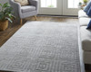 12' X 15' Gray And Silver Striped Hand Woven Area Rug