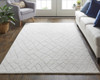 4' X 6' Ivory And Gray Striped Hand Woven Area Rug