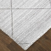 8' X 10' Ivory And Silver Striped Hand Woven Area Rug