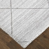 12' X 15' Ivory And Silver Striped Hand Woven Area Rug