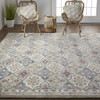 9' X 12' Taupe Ivory And Red Wool Patchwork Tufted Handmade Stain Resistant Area Rug