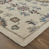 9' X 12' Ivory Blue And Tan Wool Floral Tufted Handmade Stain Resistant Area Rug