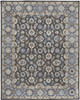 5' X 8' Taupe Blue And Ivory Wool Floral Tufted Handmade Stain Resistant Area Rug