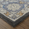 2' X 3' Taupe Blue And Ivory Wool Floral Tufted Handmade Stain Resistant Area Rug