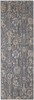 8' Gray Ivory And Tan Floral Power Loom Runner Rug