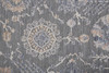 6' Gray Ivory And Tan Round Floral Power Loom Area Rug