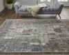 9' X 13' Gray Ivory And Orange Floral Power Loom Area Rug