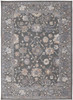9' X 13' Taupe Blue And Orange Floral Power Loom Area Rug