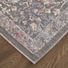 9' X 13' Taupe Blue And Orange Floral Power Loom Area Rug