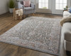 9' X 13' Gray Taupe And Pink Floral Power Loom Area Rug