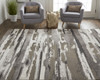 4' X 6' Brown And Ivory Abstract Power Loom Distressed Stain Resistant Area Rug