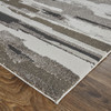 10' X 14' Brown And Ivory Abstract Power Loom Distressed Stain Resistant Area Rug