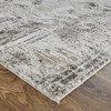 4' X 6' Ivory Gray And Brown Abstract Power Loom Distressed Stain Resistant Area Rug