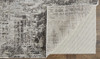 4' X 6' Ivory Gray And Brown Abstract Power Loom Distressed Stain Resistant Area Rug