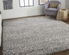 9' X 12' Gray Taupe And Ivory Abstract Power Loom Stain Resistant Area Rug