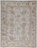 4' X 6' Ivory And Tan Floral Hand Knotted Stain Resistant Area Rug