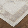 9' X 12' Ivory And Tan Floral Hand Knotted Stain Resistant Area Rug