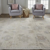 12' X 15' Tan And Brown Floral Hand Knotted Stain Resistant Area Rug