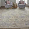 2' X 3' Tan Orange And Blue Floral Hand Knotted Stain Resistant Area Rug