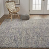 10' X 13' Purple Taupe And Gray Wool Hand Woven Distressed Stain Resistant Area Rug