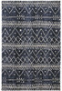 10' X 13' Blue And Ivory Striped Stain Resistant Area Rug