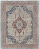 4' X 6' Gray Red And Blue Floral Power Loom Stain Resistant Area Rug