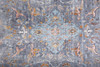 4' X 6' Blue Gray And Orange Floral Area Rug
