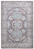 9' X 12' Gray Taupe And Blue Floral Area Rug