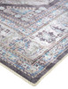 9' X 12' Gray Taupe And Blue Floral Area Rug