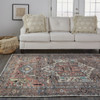 5' X 8' Taupe Red And Brown Floral Area Rug